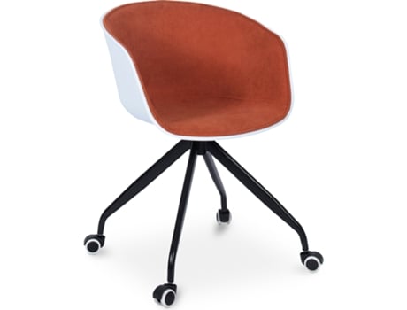 Silla de Oficina con Brazos Silla de Escritorio con Ruedas Blanco y Negro Jodie 53x55,6x81,8cm PRIVATEFLOOR