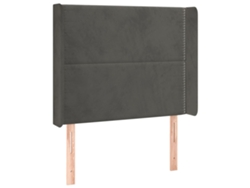 Cabecero con solapas de terciopelo gris oscuro MAISON EXCLUSIVE (103x16x118 cm)