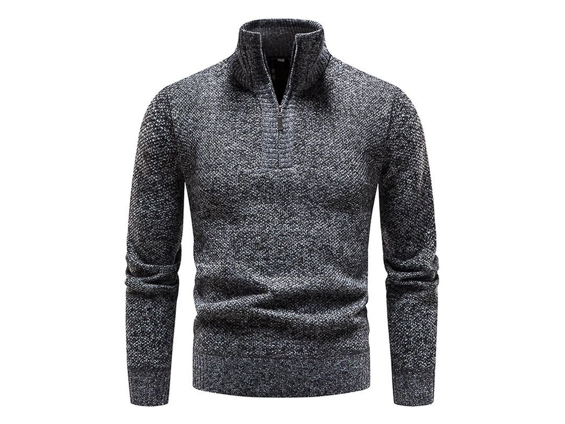 2026-jersey Hombre Mystdiy Con Cremallera Casual De Punto Cuello Alto Manga Larga Forrado De Terciopelo