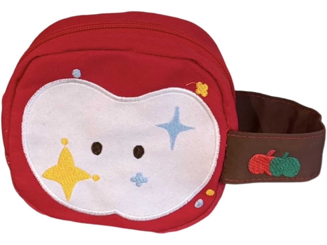 Adorable Bolsa De Almacenamiento De Lona Bordada Con Frutas Para Una Organización Versátil, Elegante Estuche