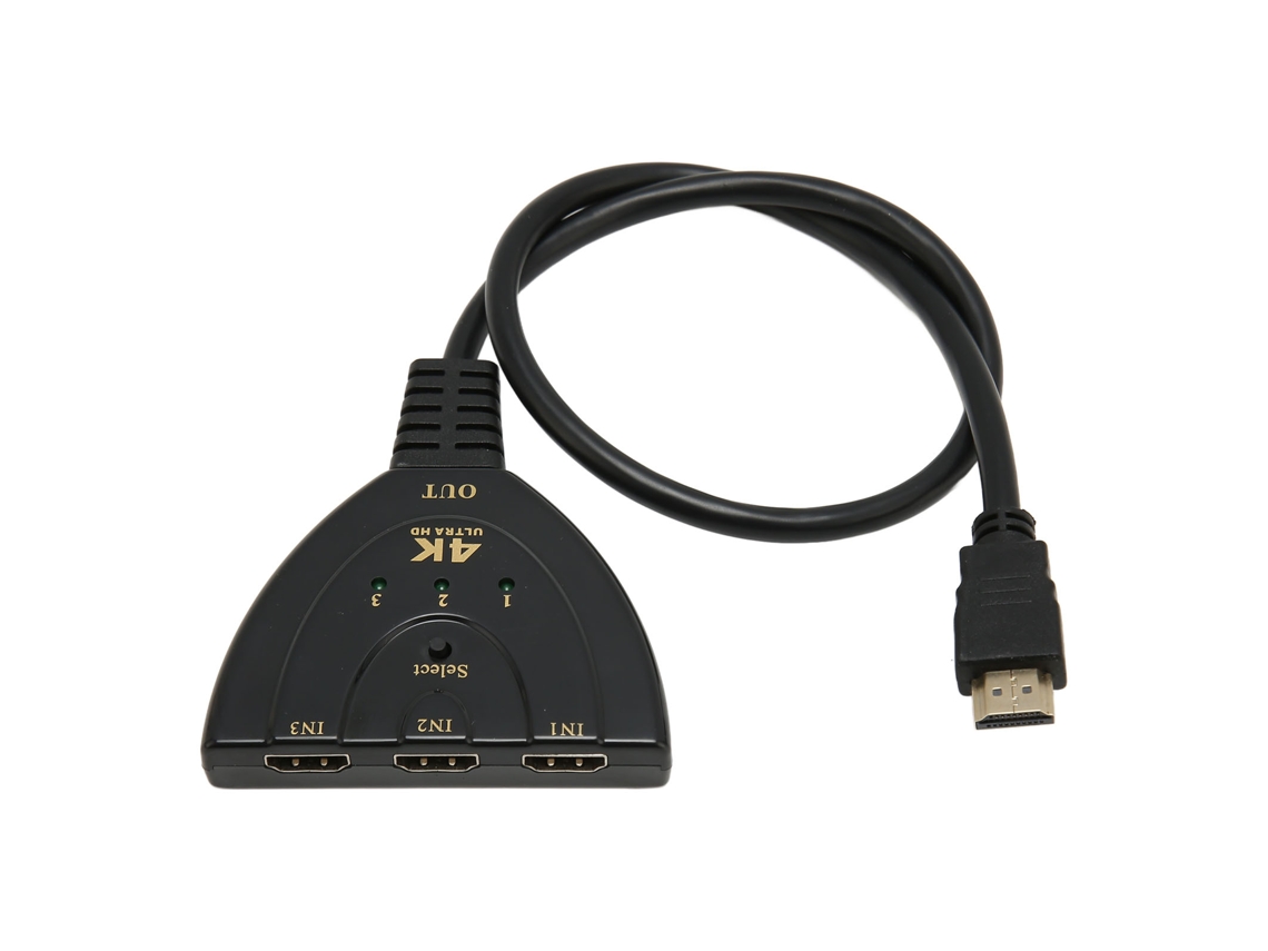 Switcher De Interface Multimedia Hd 3 Em 1 4k Hub Seletor Com 3 Portas Para Xbox Ps5 Tv Pc