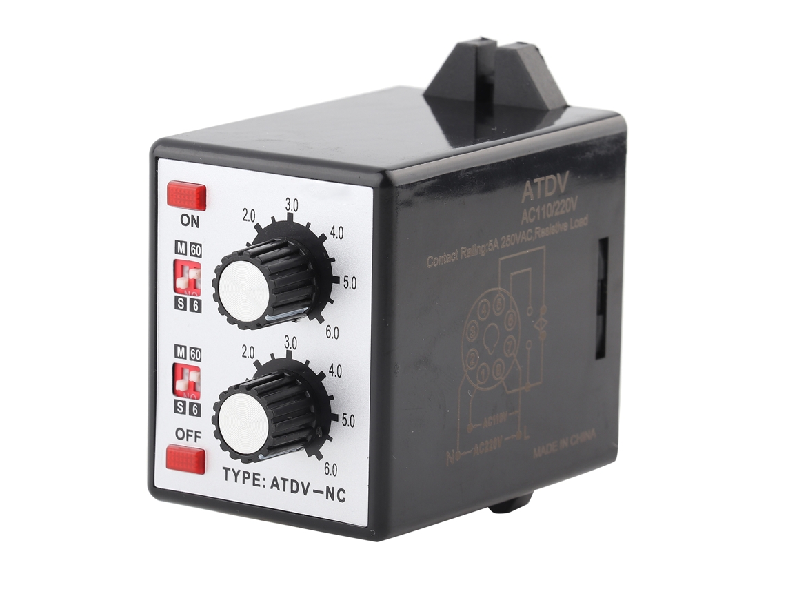 Relé Temporizador Twin On Off Control Knob Interruptor Tiempo 6s-60m Ac 220v Atdv-nc