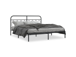 Maison Exclusive - Estructura Cama Sin Colchón Con Cabecero Metal Negro 183x213 Cm