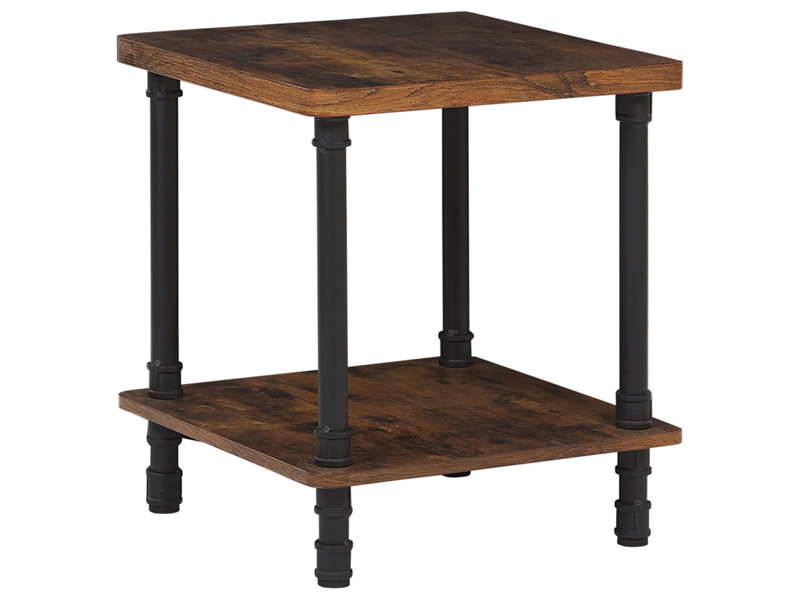 Mesa De Apoio Beliani Veril De Aglomerado De Madeira Castanho 48x55