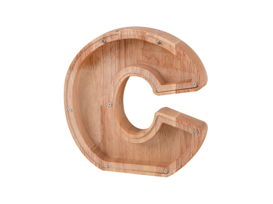 Hucha de madera con alfabeto para niños