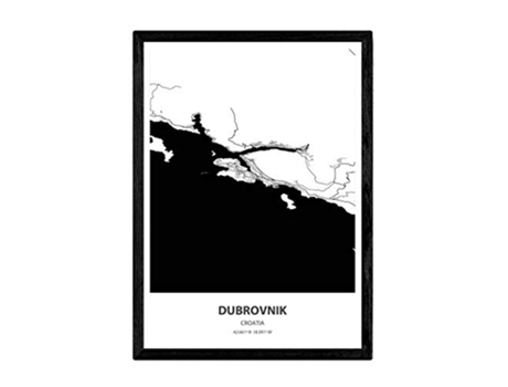 Poster NACNIC Mapa de Dubrokniv Croacia (A3)