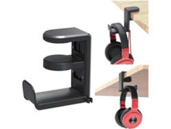 Soporte Negro 360° Con Clip Para Auricular Mesa Juegos