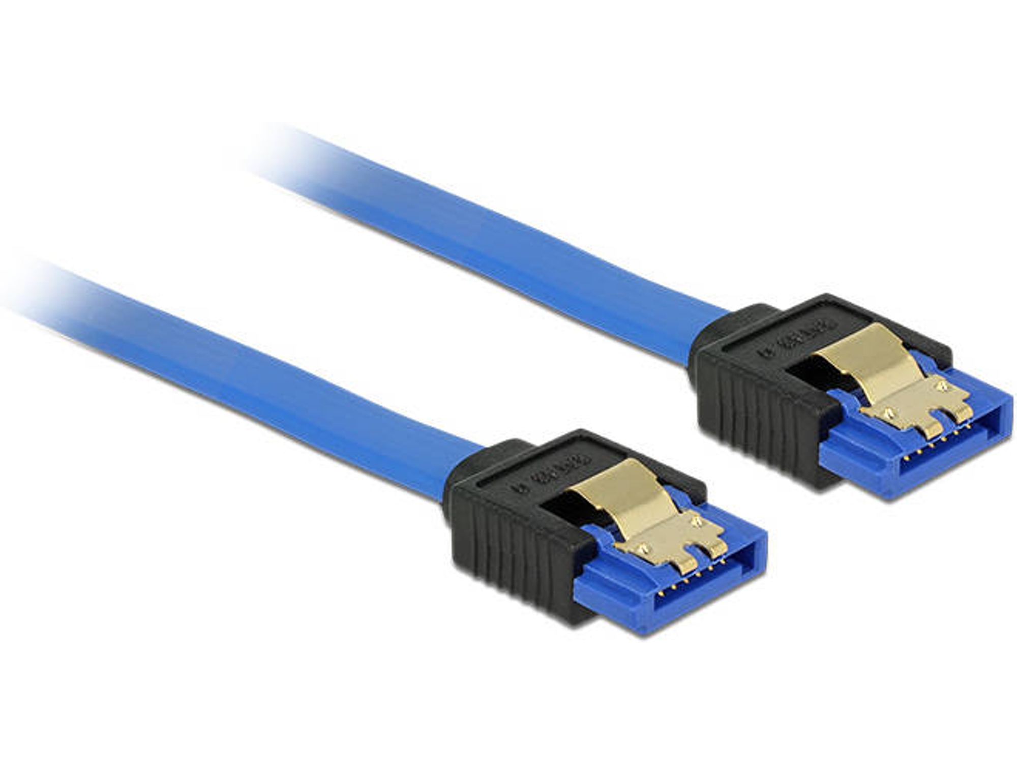 Cable SATA DELOCK (SATA - 50 cm - Negro)