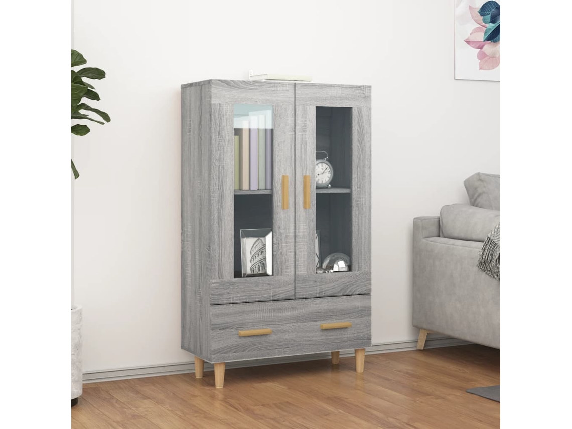 Lovely Home Armario Alto 70X31X115 Cm Madera Procesada Gris Sonoma