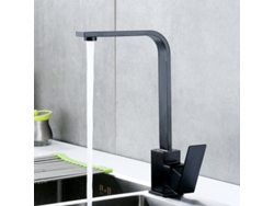 Grifo para fregadero de cocina elegante, aleación de zinc negro mate diseñado para mayor durabilidad, el núcleo de la válvula de cerámica garantiza un funcionamiento suave, ideal para grifos de fregadero de cocina.