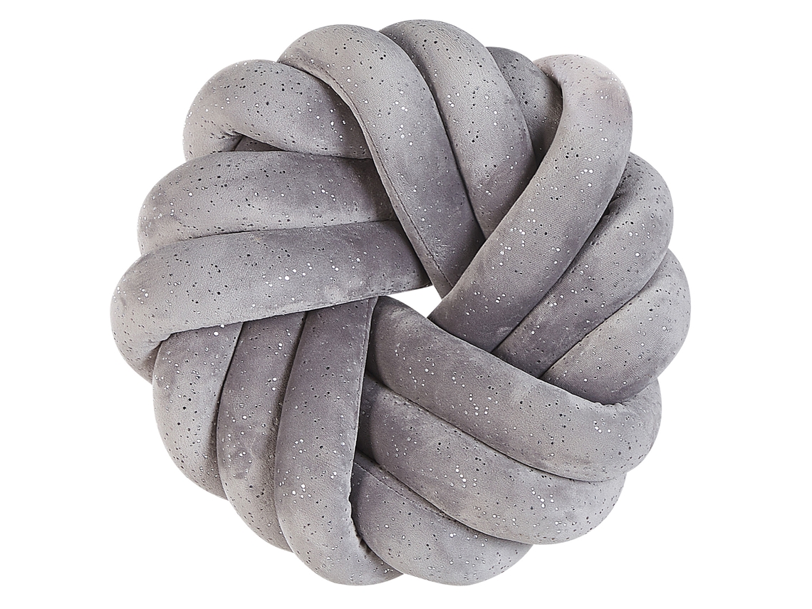 Cojín decorativo BELIANI Akola de Terciopelo Gris 30x30x15