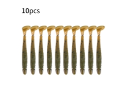 10 Señuelos Artificiales De Plástico Blando De 5 Cm Con Forma De Gusano Para Pesca.