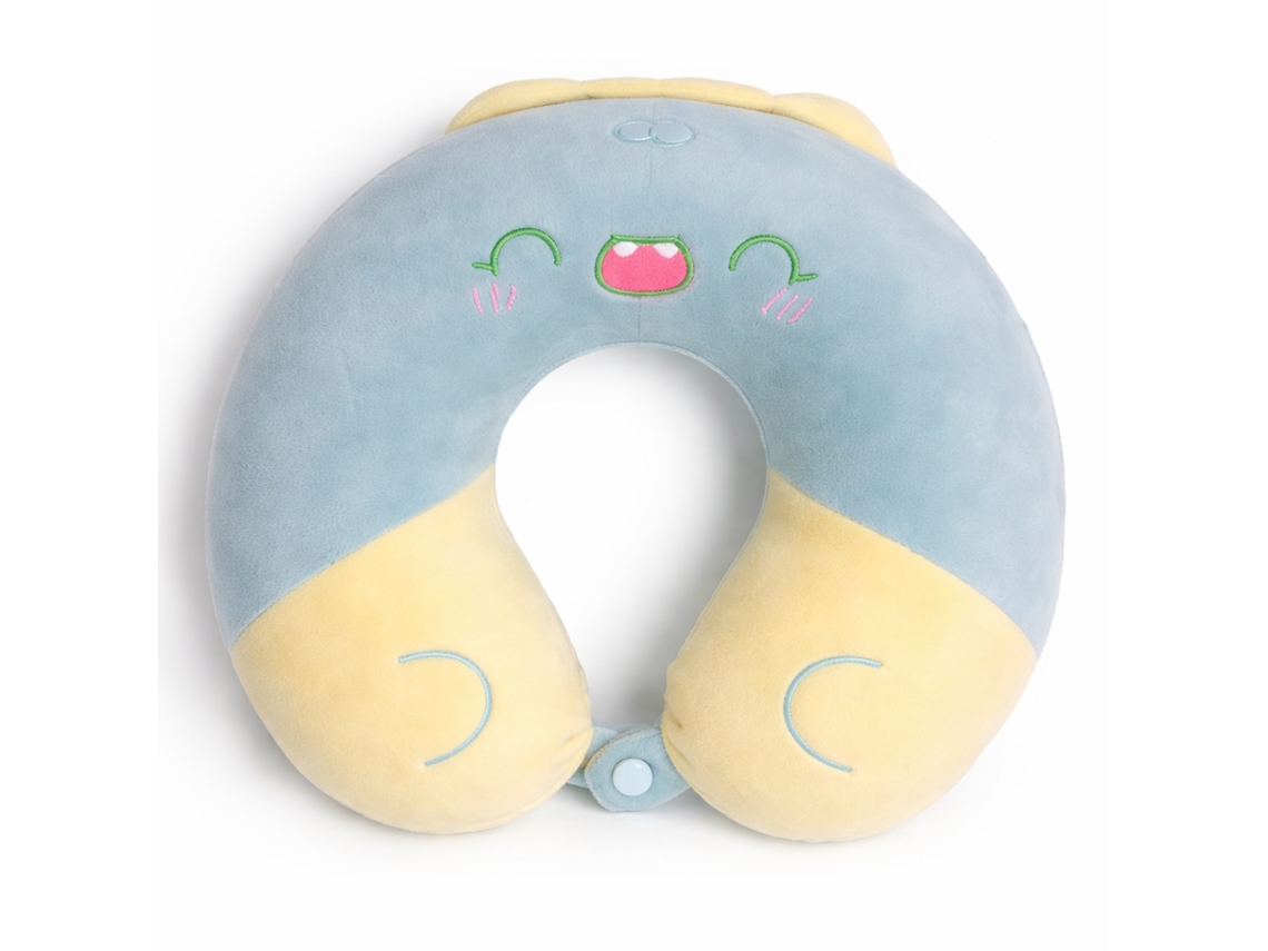 Almofada De Viagem Infantil - Dinossauro Bk A052 Verde-azizentado + Amarelo