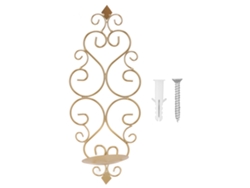 Portavelas de pared de hierro dorado para decoración