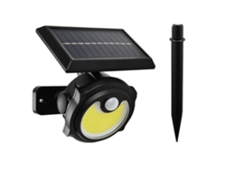 Luz solar con sensor de cuerpo humano, luz de pared, enchufe de tierra para jardín, iluminación de calle pequeña, 1 Uds.