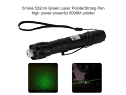 Ponteiro Laser Verde Portátil, 8000M, 5 Milhas, 532Nm, Bastão Forte, Alta Potência, Baixo Consumo, 1 Peça 