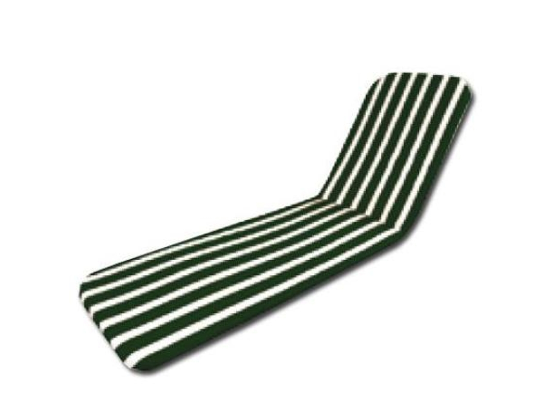 Playa cojin tumbona verde-blanco 185x55x2.5cm 10602