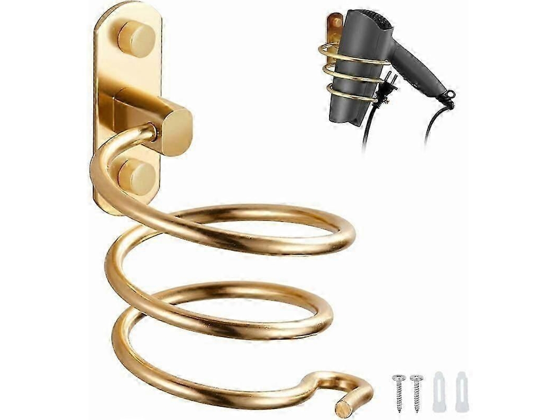 Soporte para secador de pelo, soporte de pared con orificios, ideal para hoteles y baños (GOKOCO).