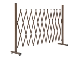 Puerta de tijera retráctil, 35-300 cm, adecuada para jardines, aluminio, marrón, 103,5 cm de alto.