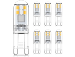 Bombillas Led G9 De 1,5 W, Equivalentes A Halógenas De 20 W, Luz Blanca Natural 4000 K, 220-240 V, Paquete De 6