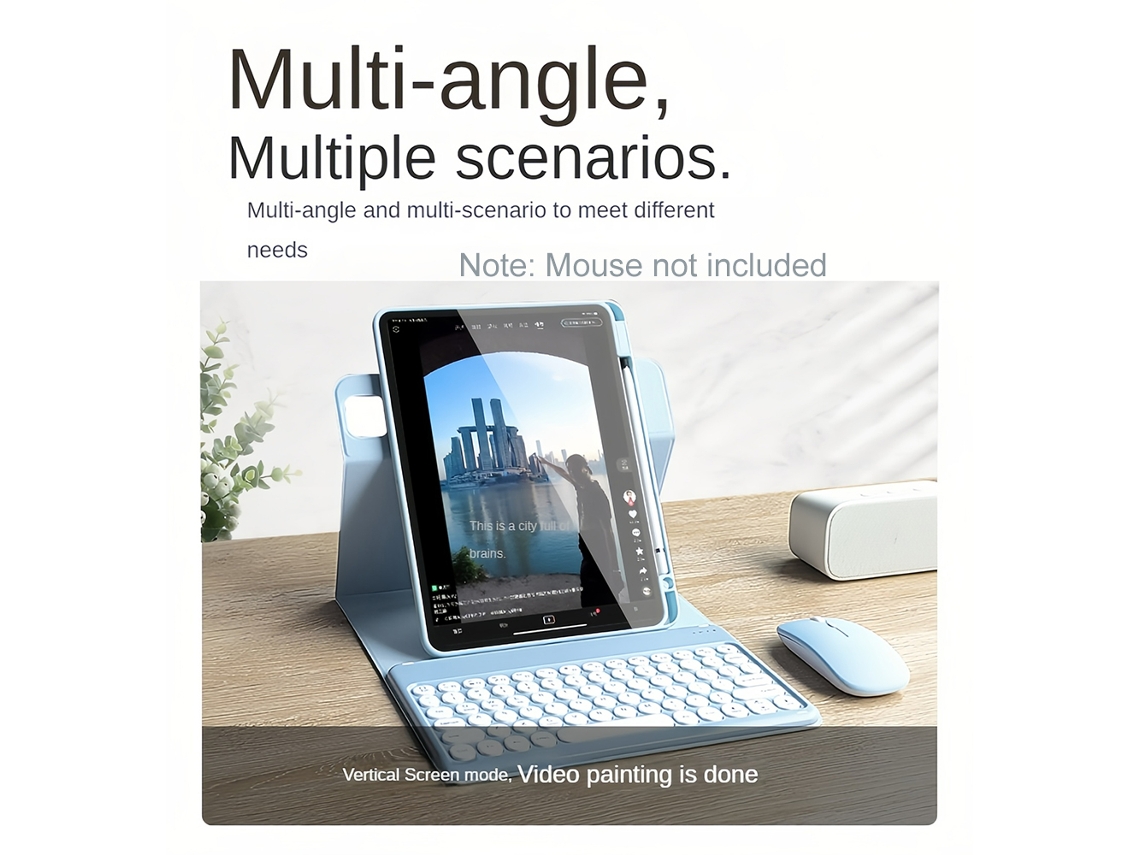 Funda De Tableta Magnética Giratoria Y Desmontable Con Teclado Y Mouse Para Ipad Air4/5 Pro 11 7ª 8ª 10ª Gen