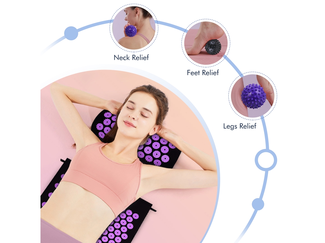 Juego de esterilla y almohada de acupresión