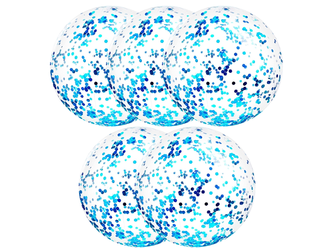 Pelotas de playa gigantes, juguetes de piscina, pelotas gigantes con confeti brillante, pelota inflable transparente para piscina, playa, fiesta de verano