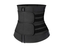 Cinta Lombar Chrui Entrenamiento Sauna Con Doble Compresión Talla S (negro)