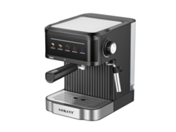 Cafetera espresso doble con 20 bares de presión, 850 W de potencia y depósito de 1,8 l. Boquilla espumadora y bandeja antigoteo.