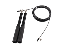 Cuerda de saltar profesional Mdug de aluminio negro para CrossFit, con rodamientos y asas antideslizantes.