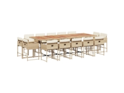 Maison Exclusive - Set Comedor De Jardín Con Cojines 15 Pzas Ratán Sintético Beige