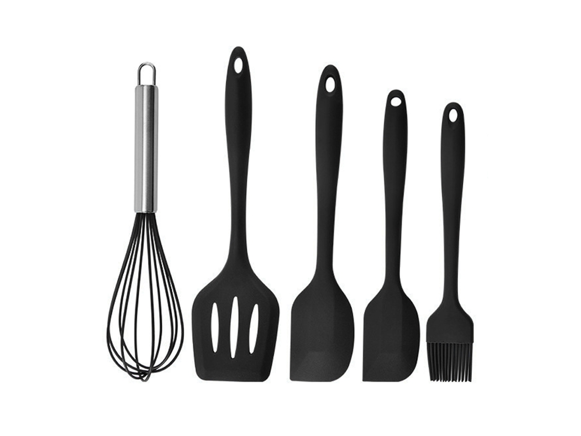 Utensilios De Cocina De Silicona Negros: Fáciles De Limpiar Y Resistentes Al Desgaste JEIIBRZUI
