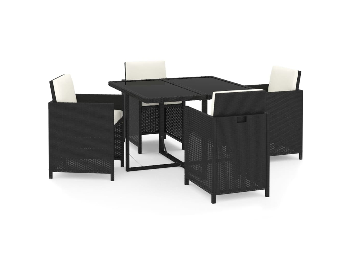 Maison Exclusive - Set Comedor De Jardín 5 Pzas Con Cojines Ratán Sintético Negro