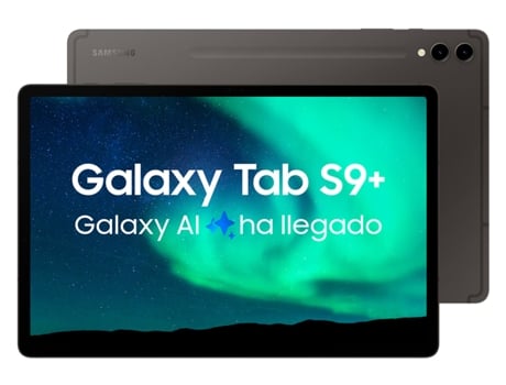 Tablet SAMSUNG Galaxy Tab S9+ (12.4'' - 256 GB - 12 GB RAM - Wi-Fi+5G - Gris)