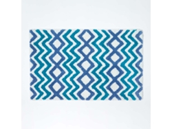Homescapes Teal And Blue Chevron Cotton Bath Mat