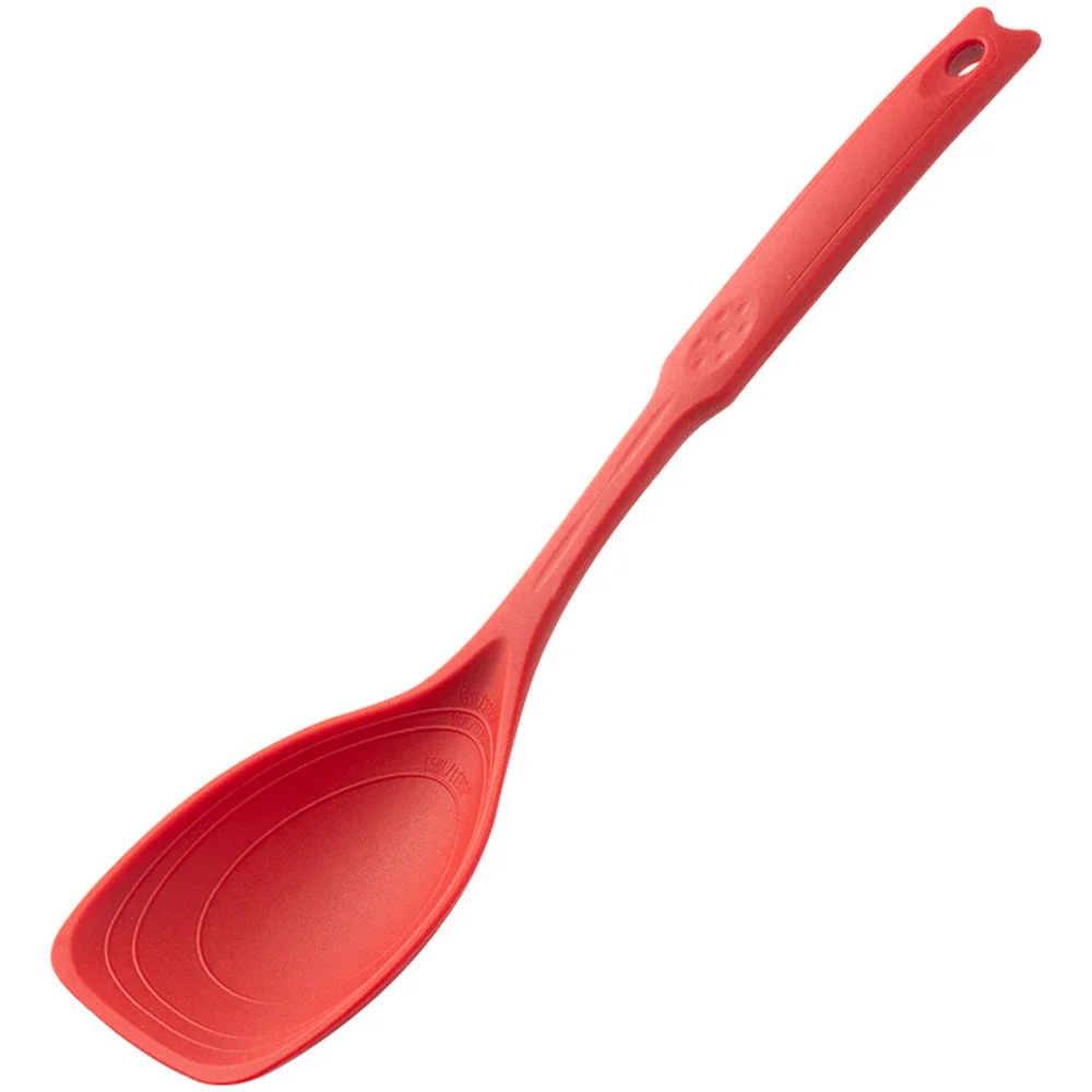 Cuchara De Silicona (roja), Mango Multifuncional, Cómoda Y Antideslizante.