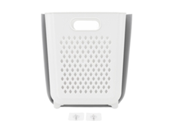 Cesto De Ropa Plegable Con Gancho Para Almacenamiento En Baño Y Dormitorio - Blanco