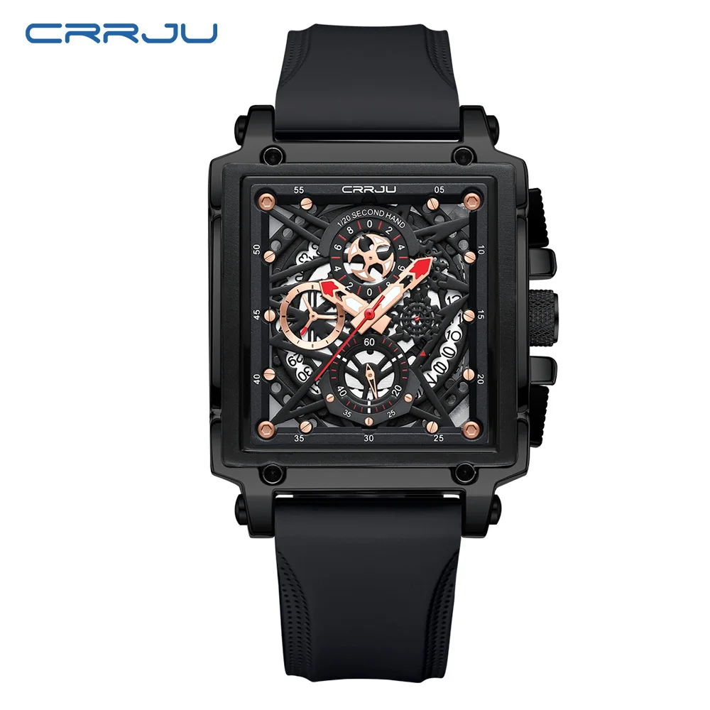 (negro) Elegante Reloj Deportivo Con Función De Cronógrafo Y Visualización Automática De Fecha.