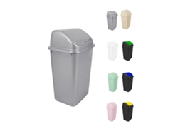 Cubo de basura con tapa giratoria de 30/50 litros ideal para el hogar y la oficina color plata 30 L Jardim202