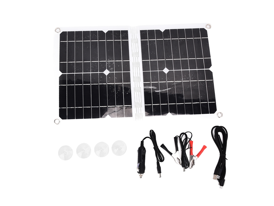 Kit De Panel Solar Plegable De 20 W Con Cargador De Batería De 18 V Para Automóviles, Vehículos Recreativos, Vehículos Todo Terreno Y Corriente Continua.