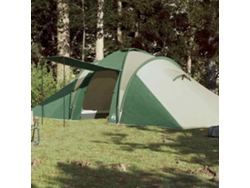 Tienda de campaña tipo domo familiar para 6 personas, impermeable, verde.