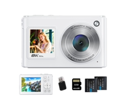 Cámara Digital Szsmart Dc325w 8k 96mp Doble Pantalla Wifi Autofocus 60 Filtros De Belleza Para Vloggers + Tarjeta De Memoria De 32 Gb + 2 Baterías