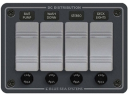Painel BLUE SEA Contura Water Resistant 12V Dc Panel 4 Position Negro
