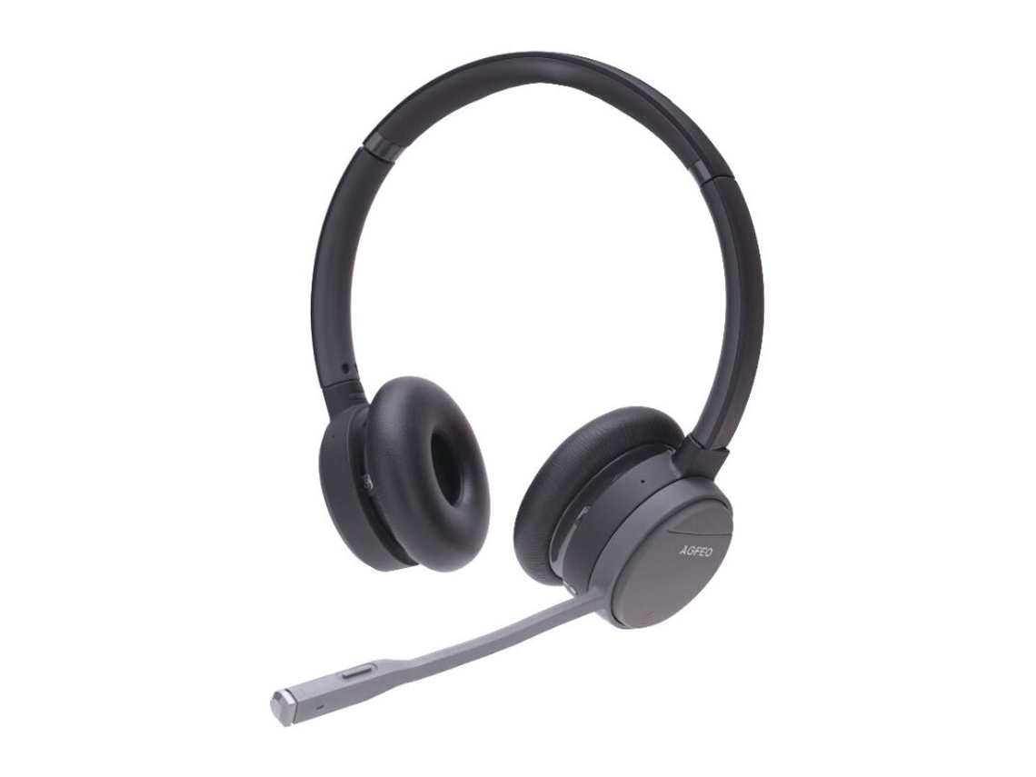 Auriculares inalámbricos Agfeo Infinity con banda para la cabeza para oficina o centro de llamadas, Bluetooth, color negro