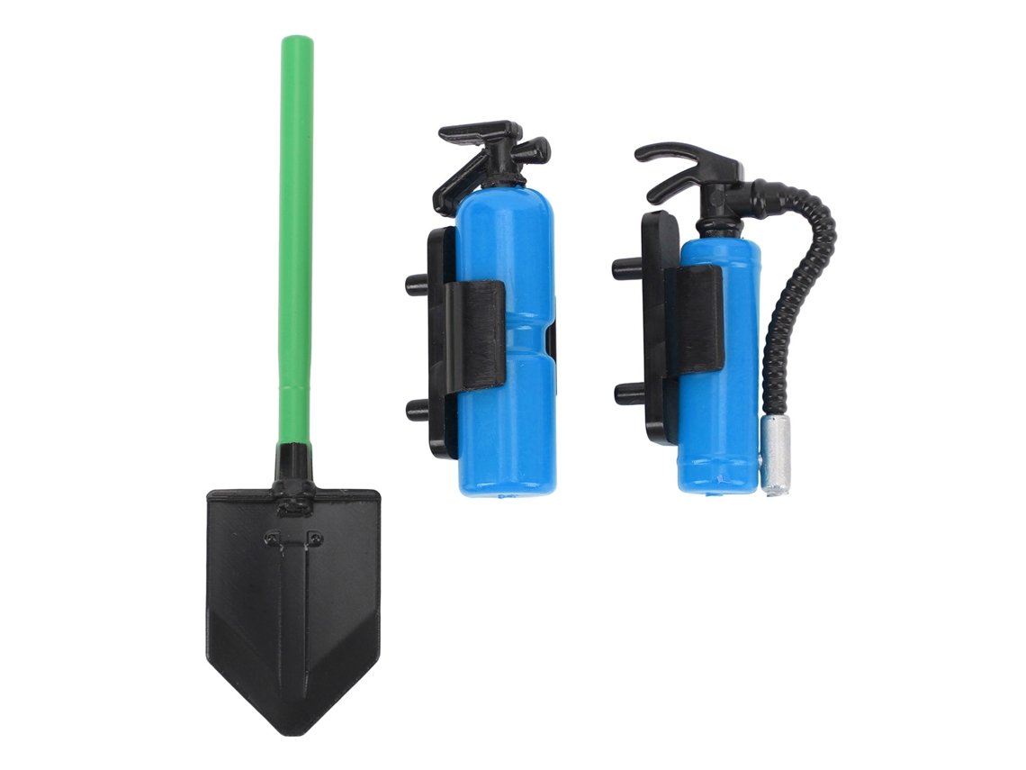 Extintor Y Pala Para Coche Rc, Decoración Simulada Profesional E Innovadora Para Coche Rc A Escala 1/10, Azul.