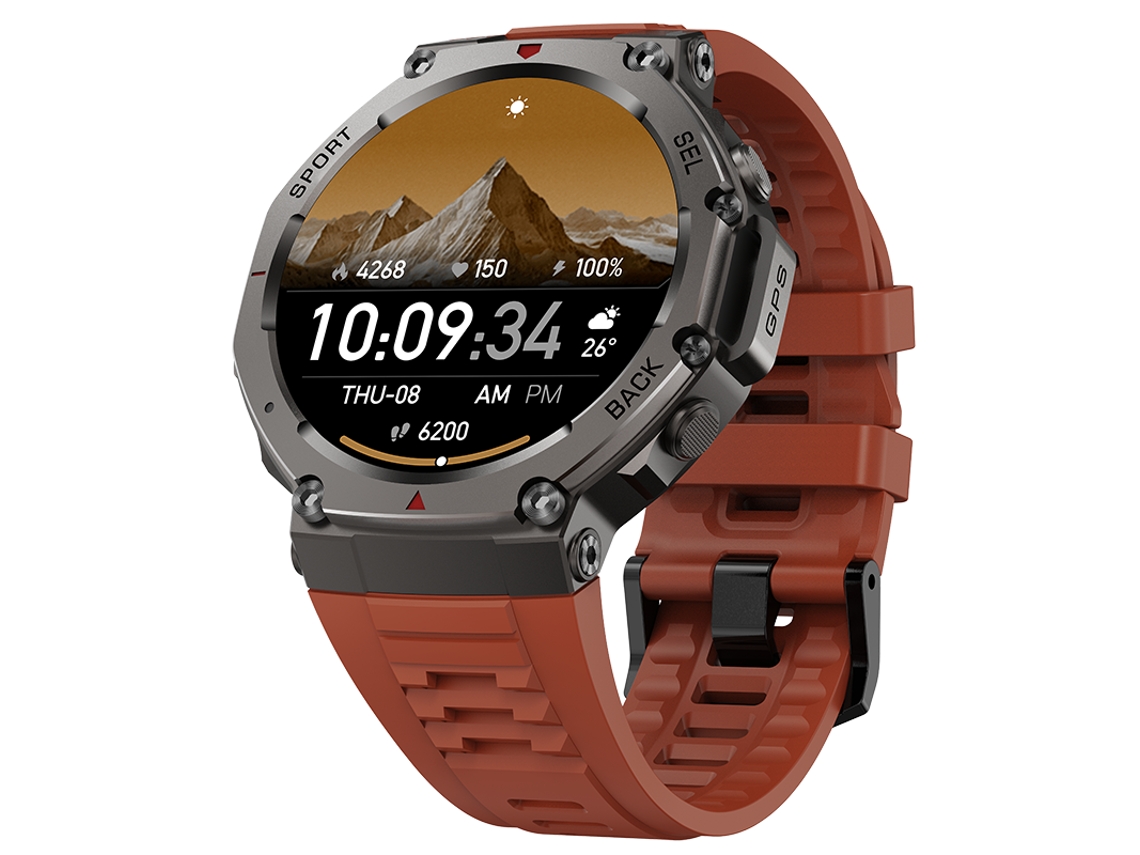 Reloj inteligente DM58 con GPS, resistente al agua hasta 5 atm, pantalla AMOLED y cronómetro deportivo (rojo)