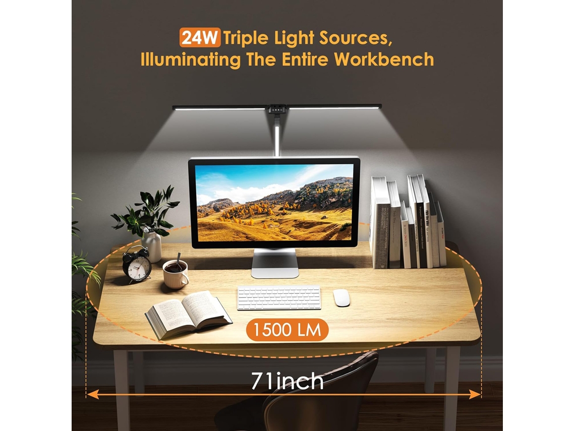 Lámpara De Mesa Led Ajustable Con Brazo Articulado, Pinza, Mando A Distancia Y 4 Temperaturas De Color.