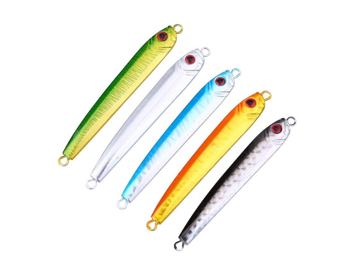 Señuelos metálicos 3D con ojos de 9 cm, accesorios de pesca, 5 unidades por lote Vylara