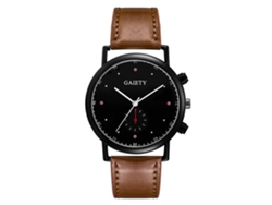 Reloj De Negocio Estilo Simple Gaiety Correa Pu Dial Personalidad Cuarzo (marrón Claro)