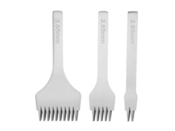 Juego De 2/5/10 Herramientas De Perforación Dentadas Para Trabajos En Cuero, Acero Blanco, 3,85 Mm